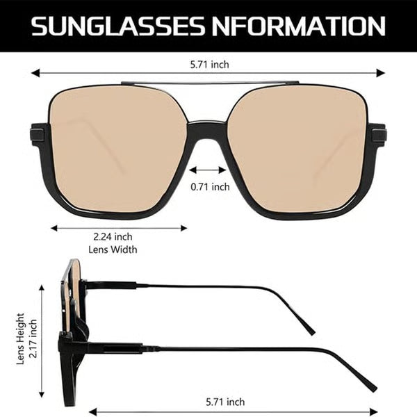 Retro Unisex Fashionable All-match Tinted Lens Aviator Sunglasses