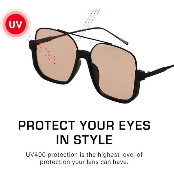 Retro Unisex Fashionable All-match Tinted Lens Aviator Sunglasses