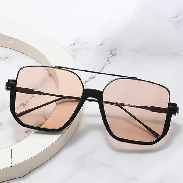 Retro Unisex Fashionable All-match Tinted Lens Aviator Sunglasses