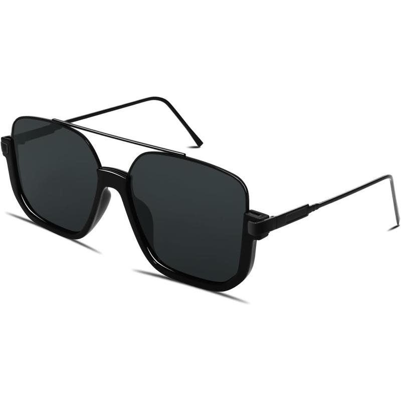 Retro Unisex Fashionable All-match Tinted Lens Aviator Sunglasses