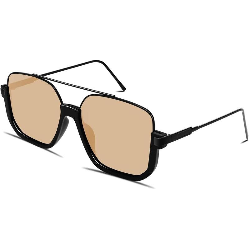 Retro Unisex Fashionable All-match Tinted Lens Aviator Sunglasses