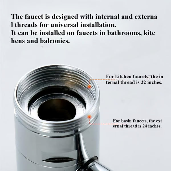 🚰 Upgrade Your Washing Routine✨ TTZZ 1440° Rotatable Faucet Aerator Extension - For Effortless, All-Angle Control!