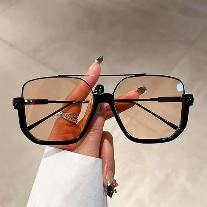 Retro Unisex Fashionable All-match Tinted Lens Aviator Sunglasses