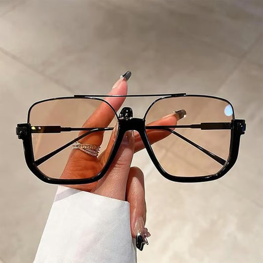 Retro Unisex Fashionable All-match Tinted Lens Aviator Sunglasses