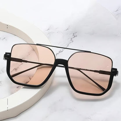 Retro Unisex Fashionable All-match Tinted Lens Aviator Sunglasses