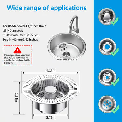🔥New Upgraded 3-in-1 Kitchen Sink Drain Strainer