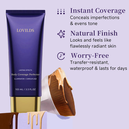 💥LOVILDS™ Body Concealer,Body Coverage Perfector – Waterproof & Sweatproof Leg & Body Makeup, Concealer & Tattoo Cover-Up