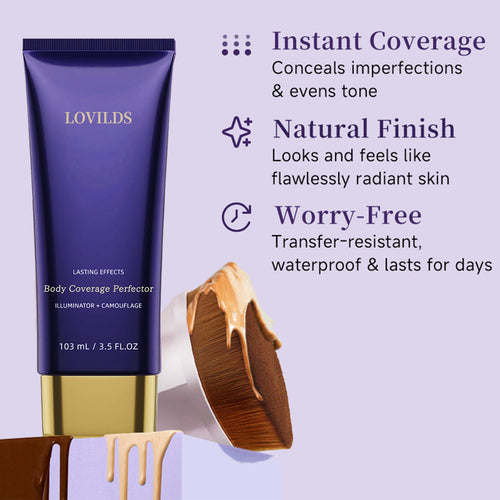 💥LOVILDS™ Body Concealer,Body Coverage Perfector – Waterproof & Sweatproof Leg & Body Makeup, Concealer & Tattoo Cover-Up